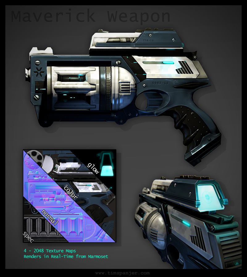 Tim Spanjer - 3D Environment Art - Maverick FPS weapon